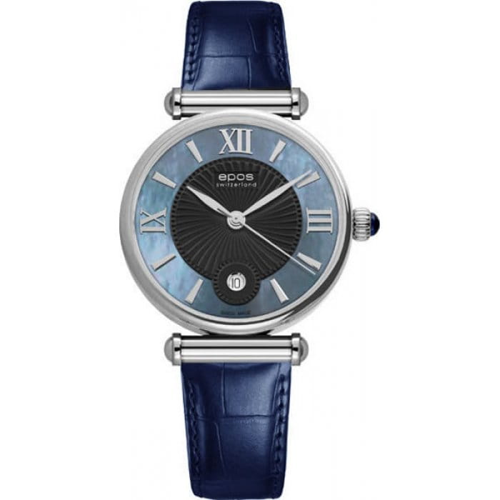 Epos Epos Sportive 8000.700.20.65.16  8000.700.20.65.16 кварцевые женские часы перламутровый циферблат, браслет кожа + текстиль — вид спереди